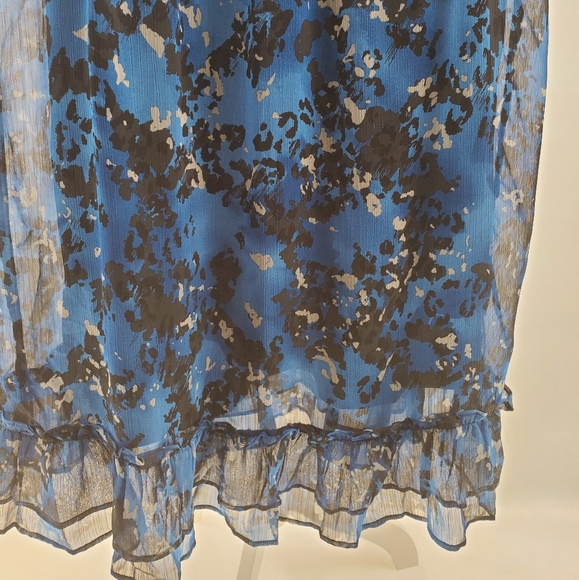 Converse XL Sheer Sheath Blue Black Print Dress - Picture 4 of 7